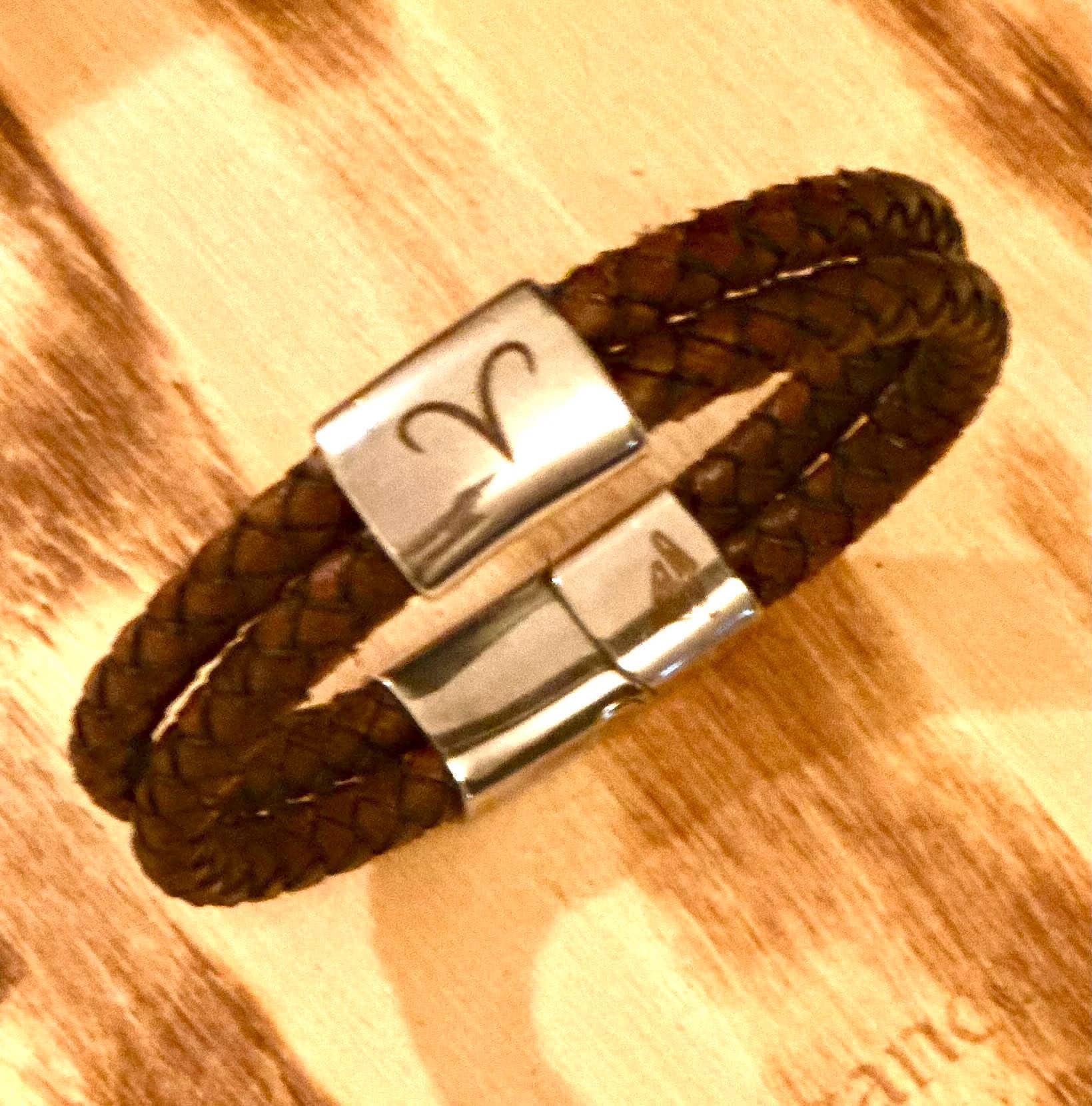 Väduren stjärntecken – handgjort zodiak läderarmband