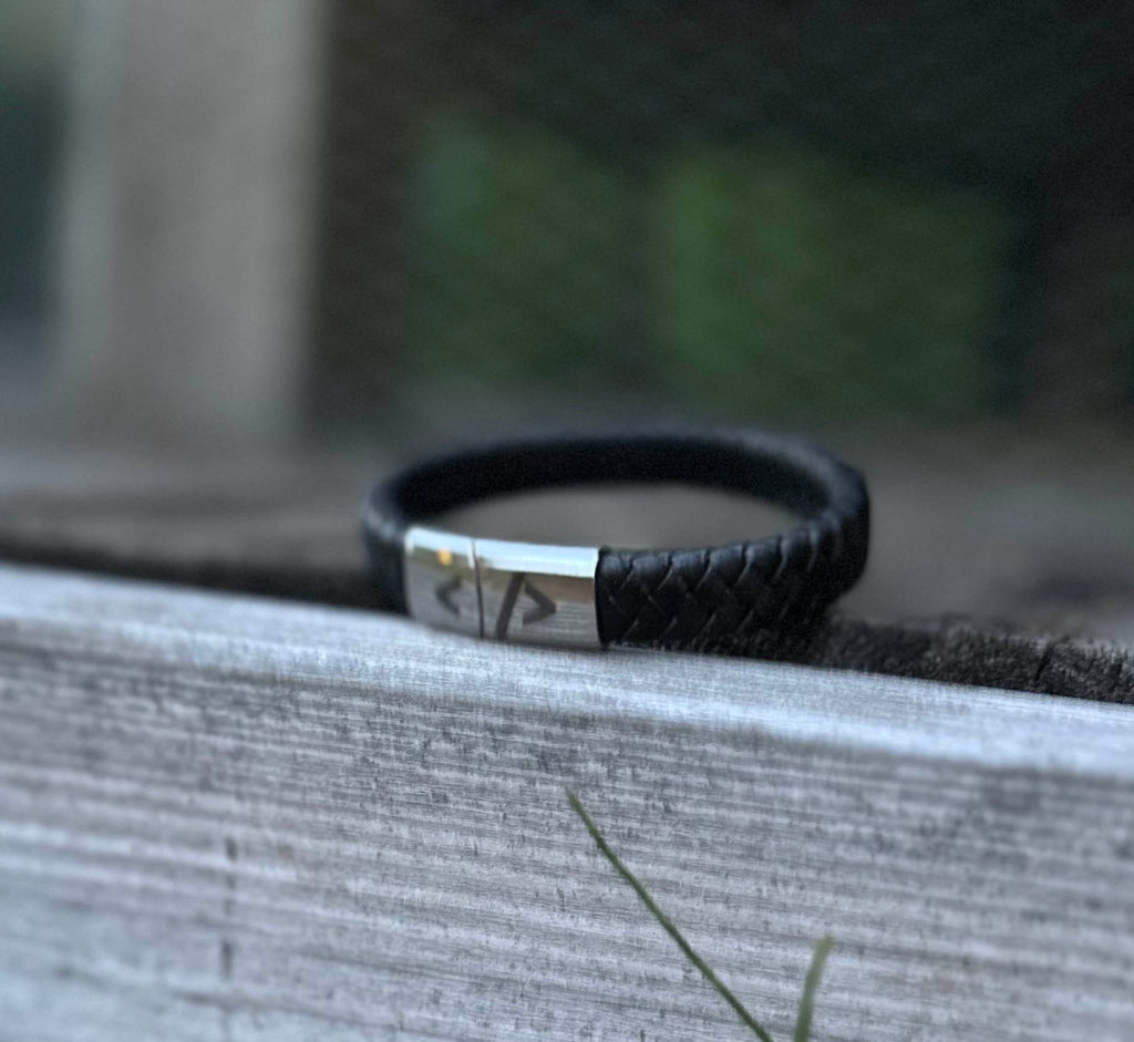 Armband – läder med CLI‑accent till utvecklare