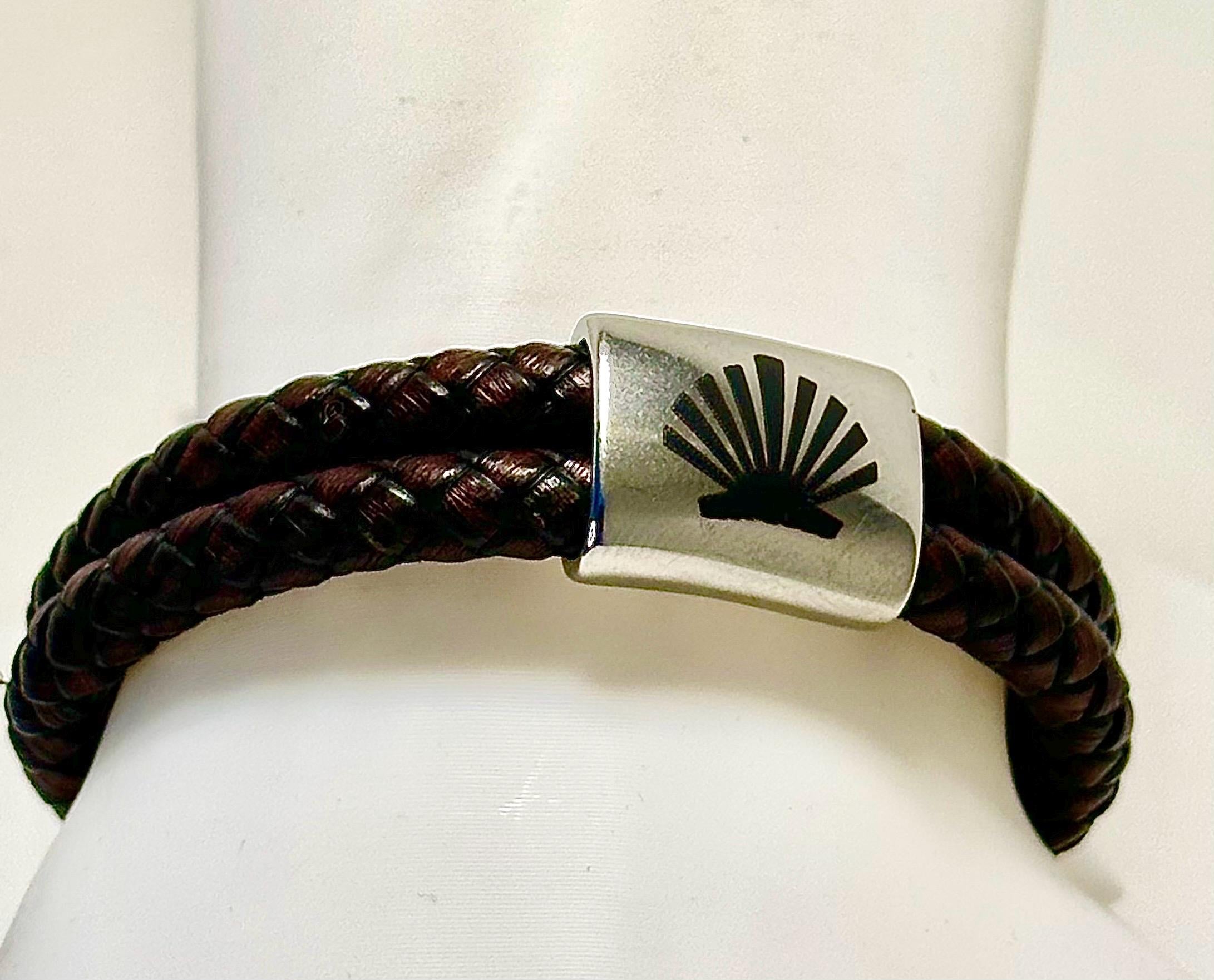 Camino de Santiago rustikt läderarmband – snäckskal pilgrimsmussla