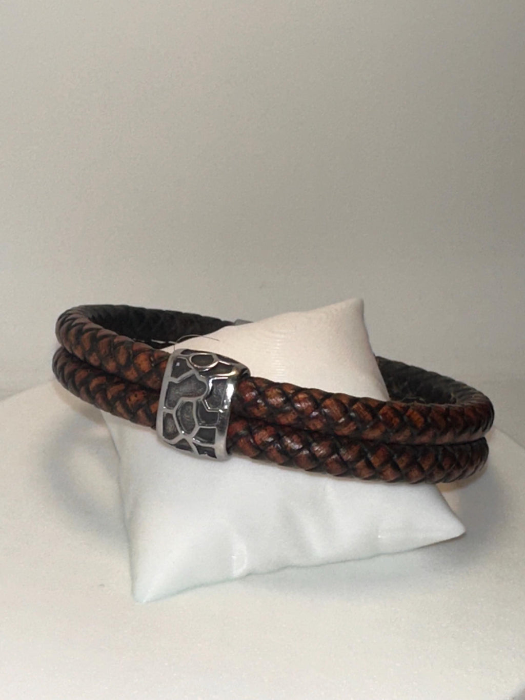 Mens leather bracelet double cord and steel |  Men's gift Bracelet | Custom Bracelet For Men | Personalized Gift For Him | Fathers Day Gift