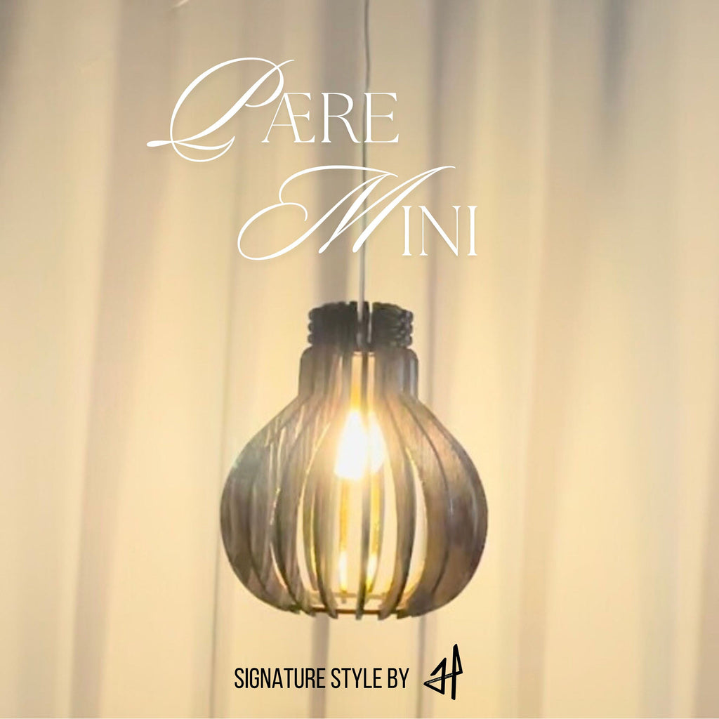 Hänglampa – Pære mini i trä, skandinavisk stil för fönster eller tak