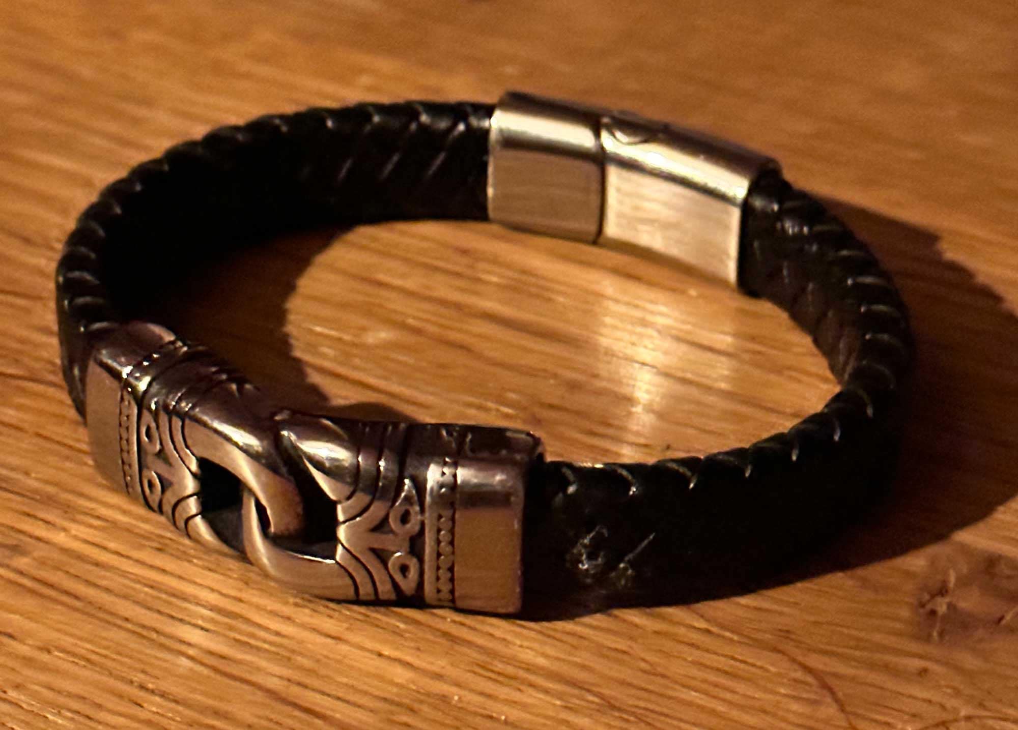 Mens braided leather and steel bracelet |  Men's gift Bracelet | Custom Bracelet For Men | Personalized Gift For Him | Fathers Day Gift