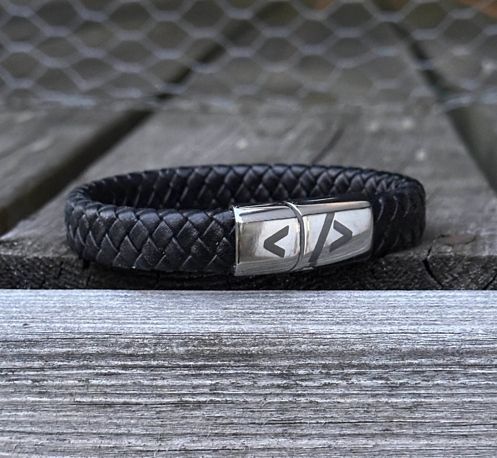 Armband – läder med CLI‑accent till utvecklare