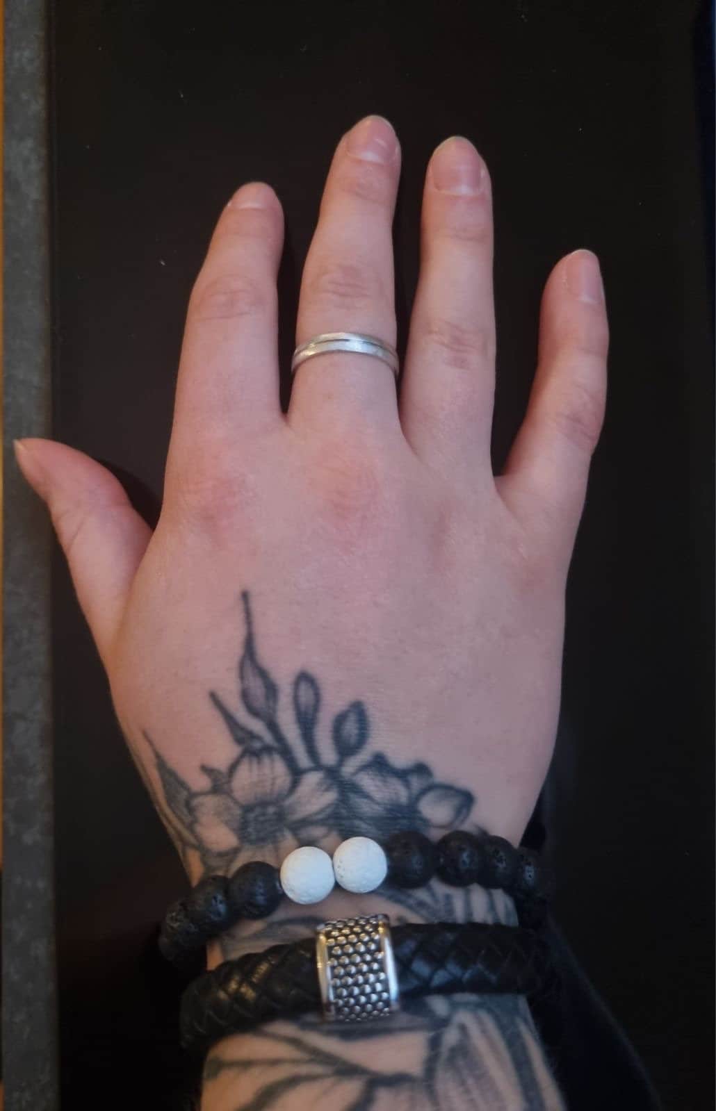 Lava Rock Beaded Bracelet in Timeless Black and White - Handcrafted for a Stylish Statement Piece