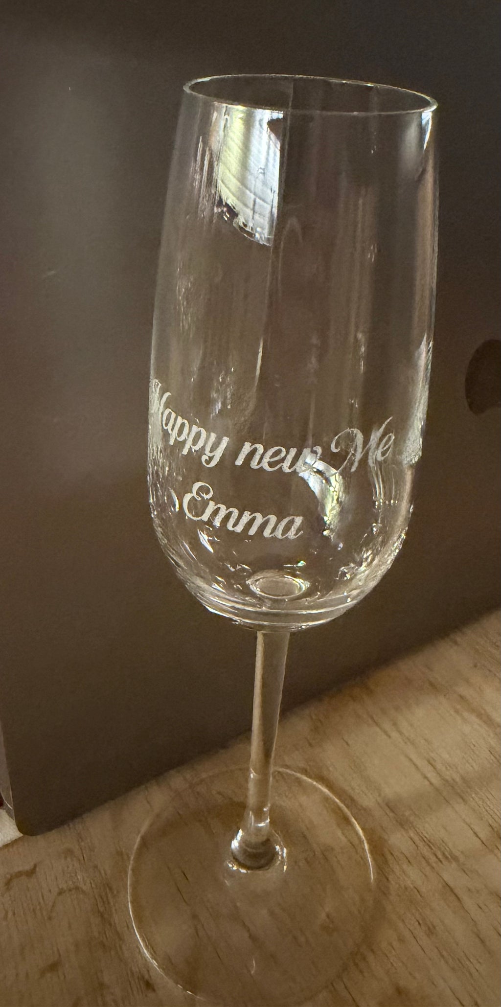 Graverade Champagneglas