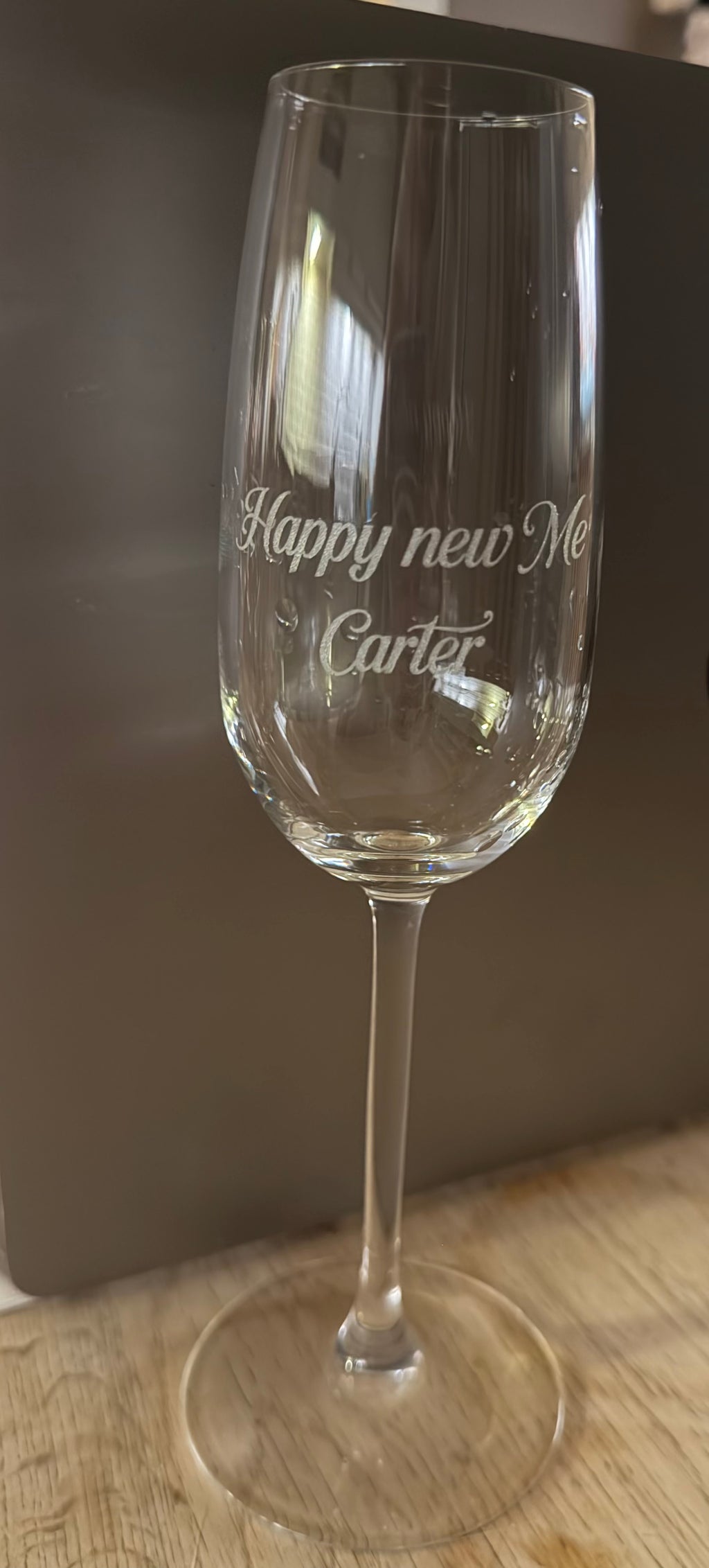 Graverade Champagneglas