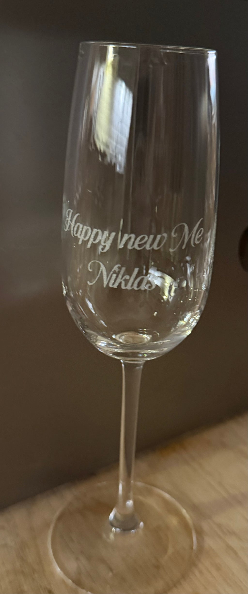 Graverade Champagneglas