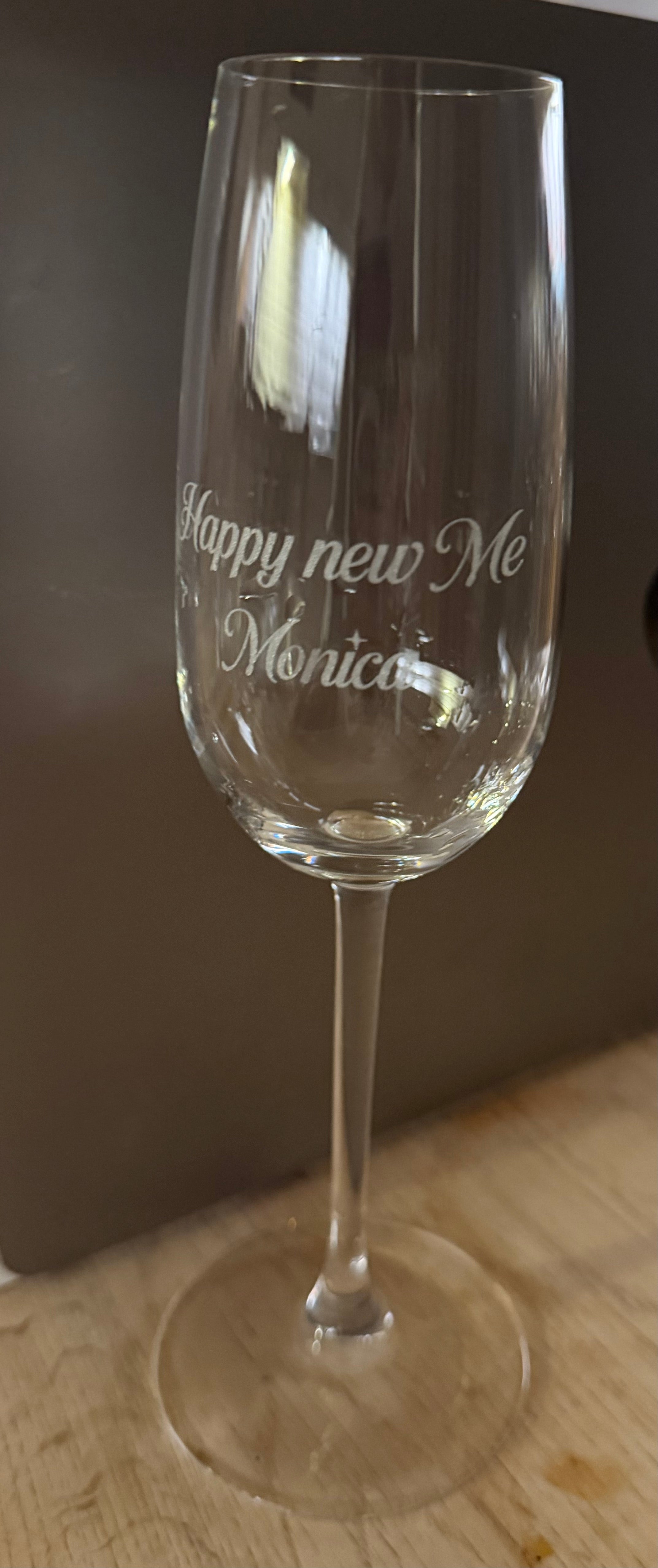 Graverade Champagneglas