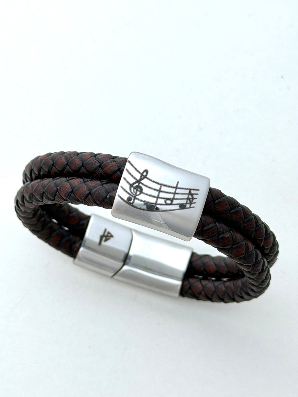Viking-inspired leather bracelet with Tree of Life in stainless steel