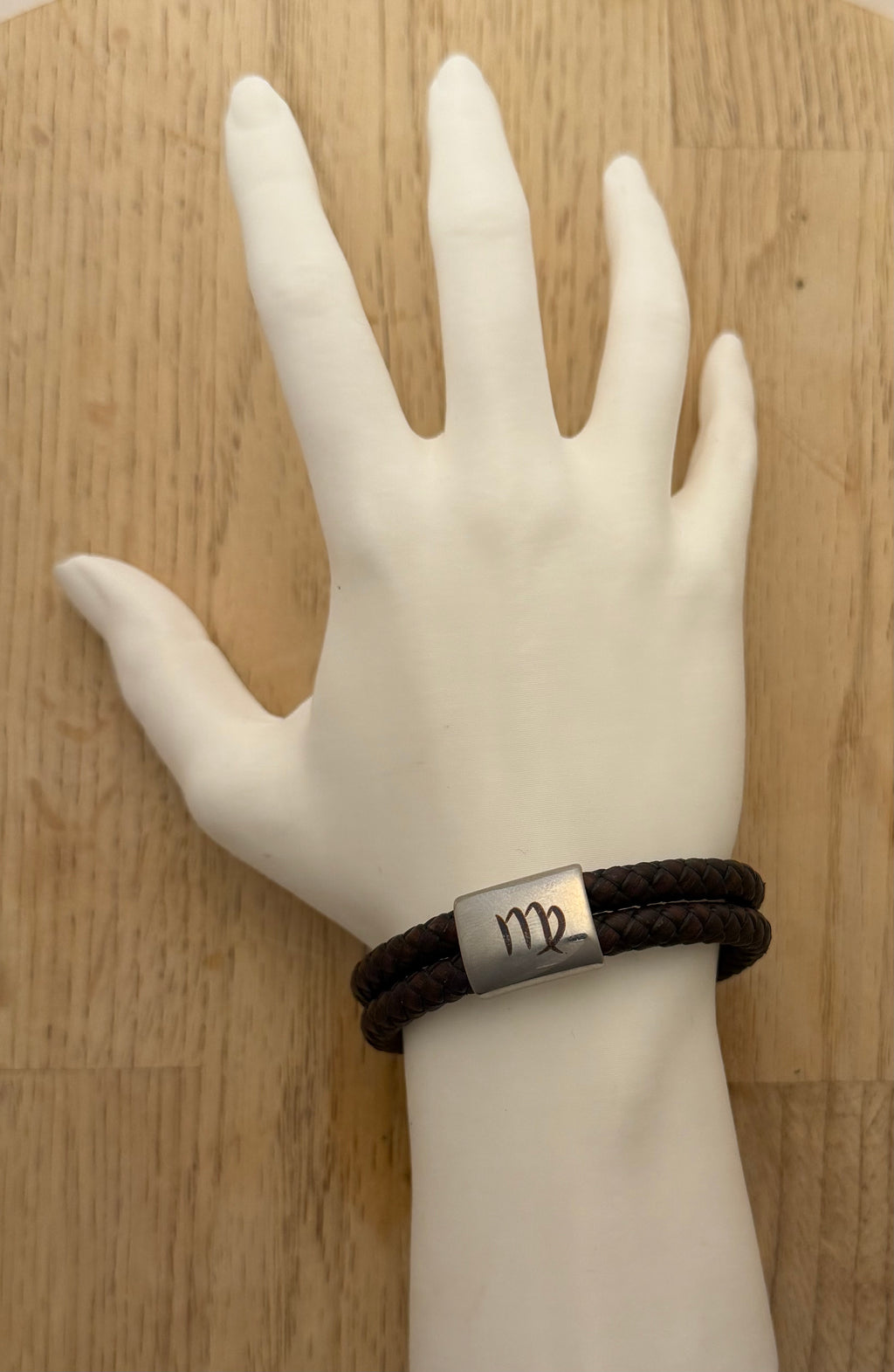 Jungfrun stjärntecken – handgjort zodiak läderarmband