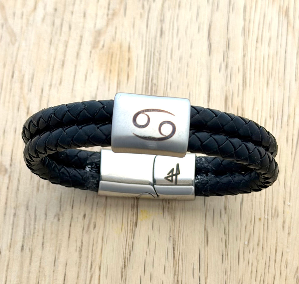 Kräftan stjärntecken – handgjort zodiak läderarmband