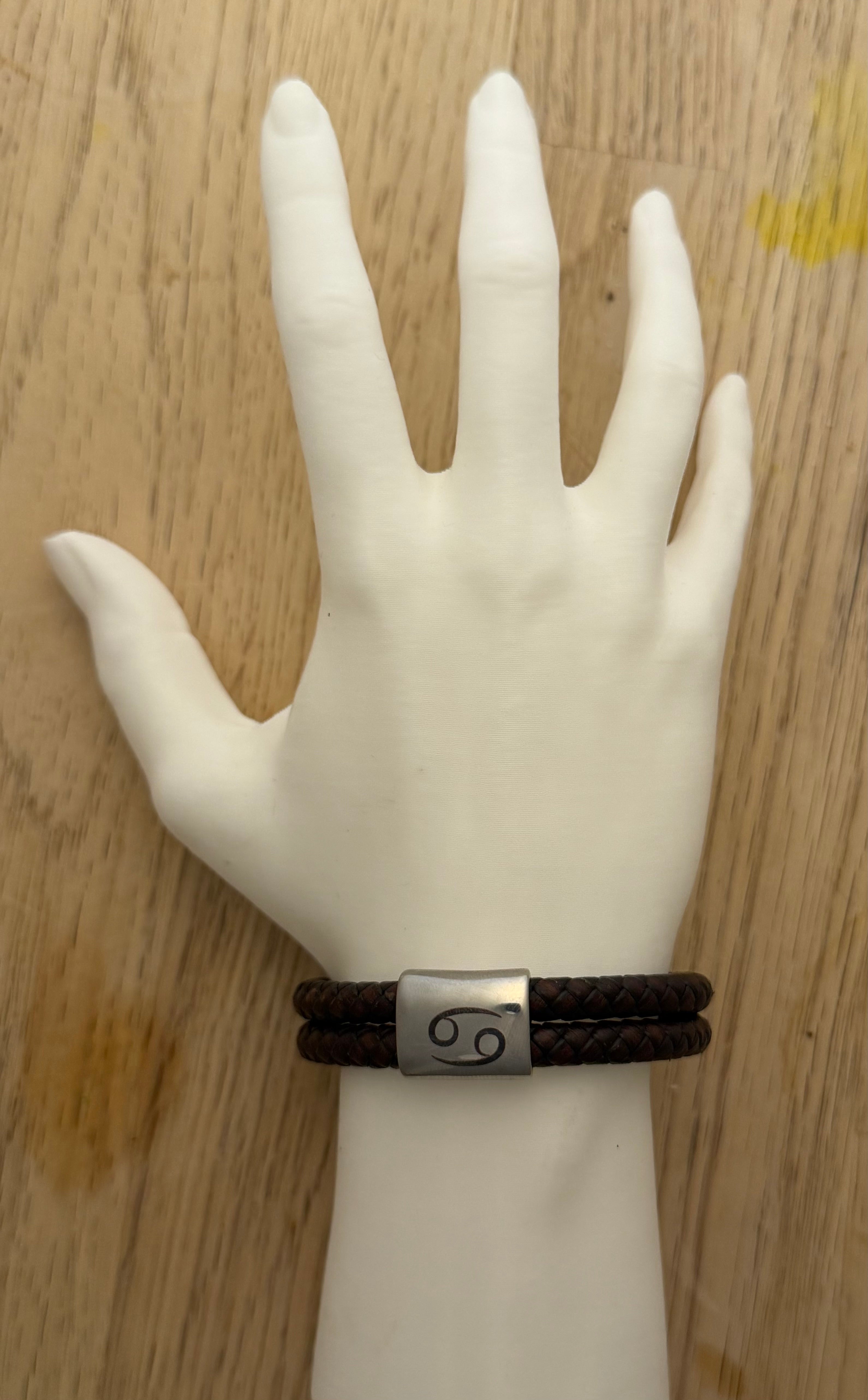 Kräftan stjärntecken – handgjort zodiak läderarmband