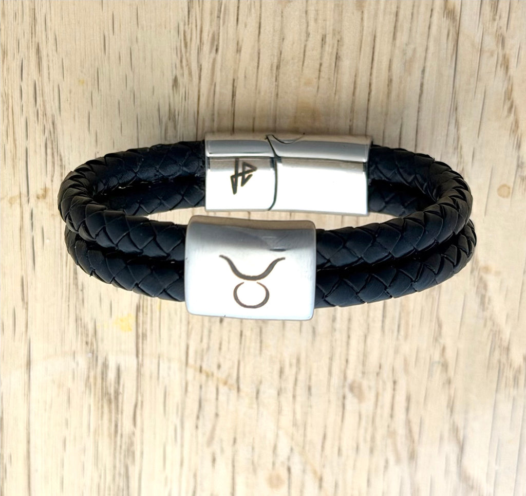 Oxen stjärntecken – handgjort zodiak läderarmband