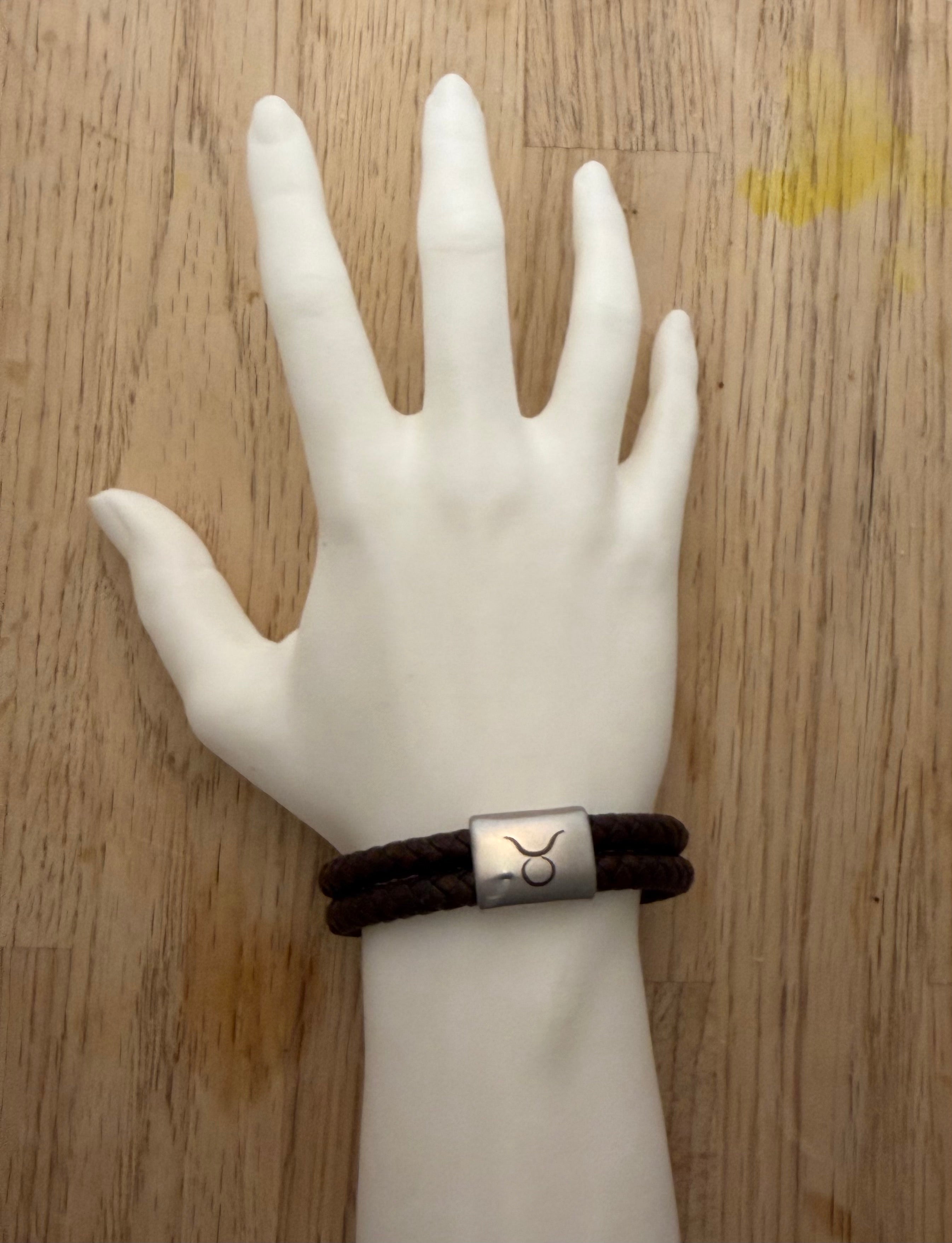 Oxen stjärntecken – handgjort zodiak läderarmband