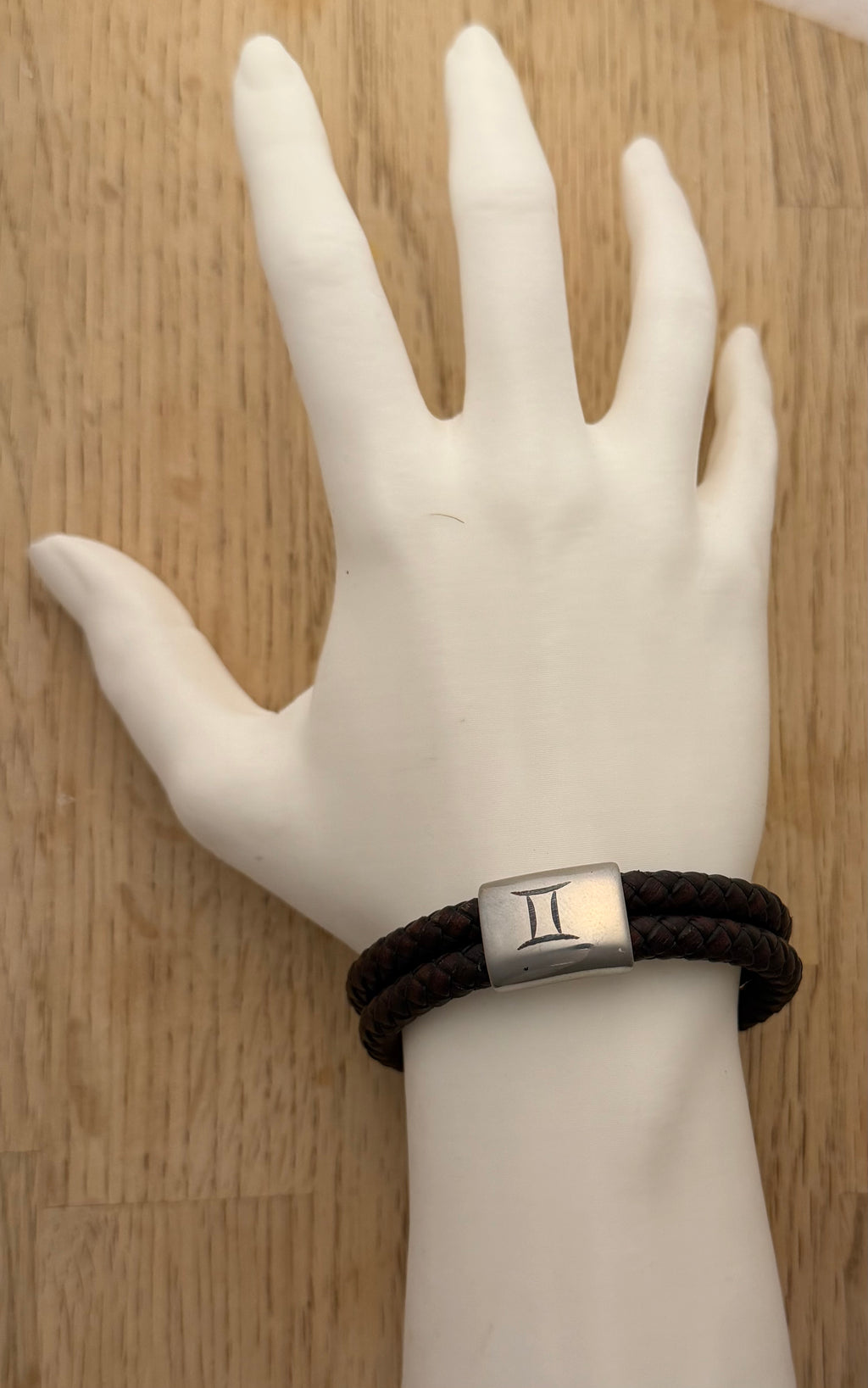 Tvillingarna stjärntecken – handgjort zodiak läderarmband