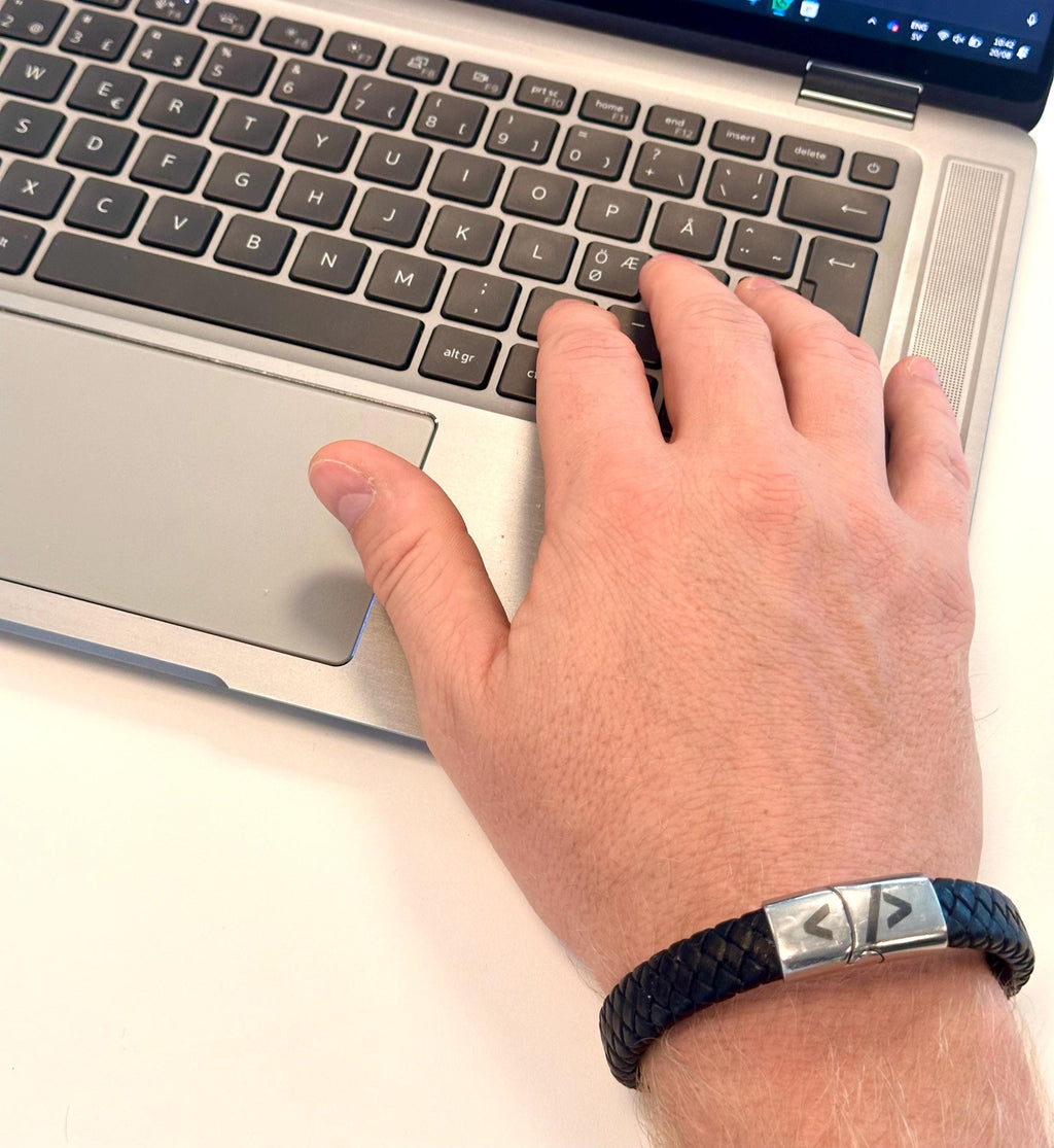 Armband – läder med CLI‑accent till utvecklare