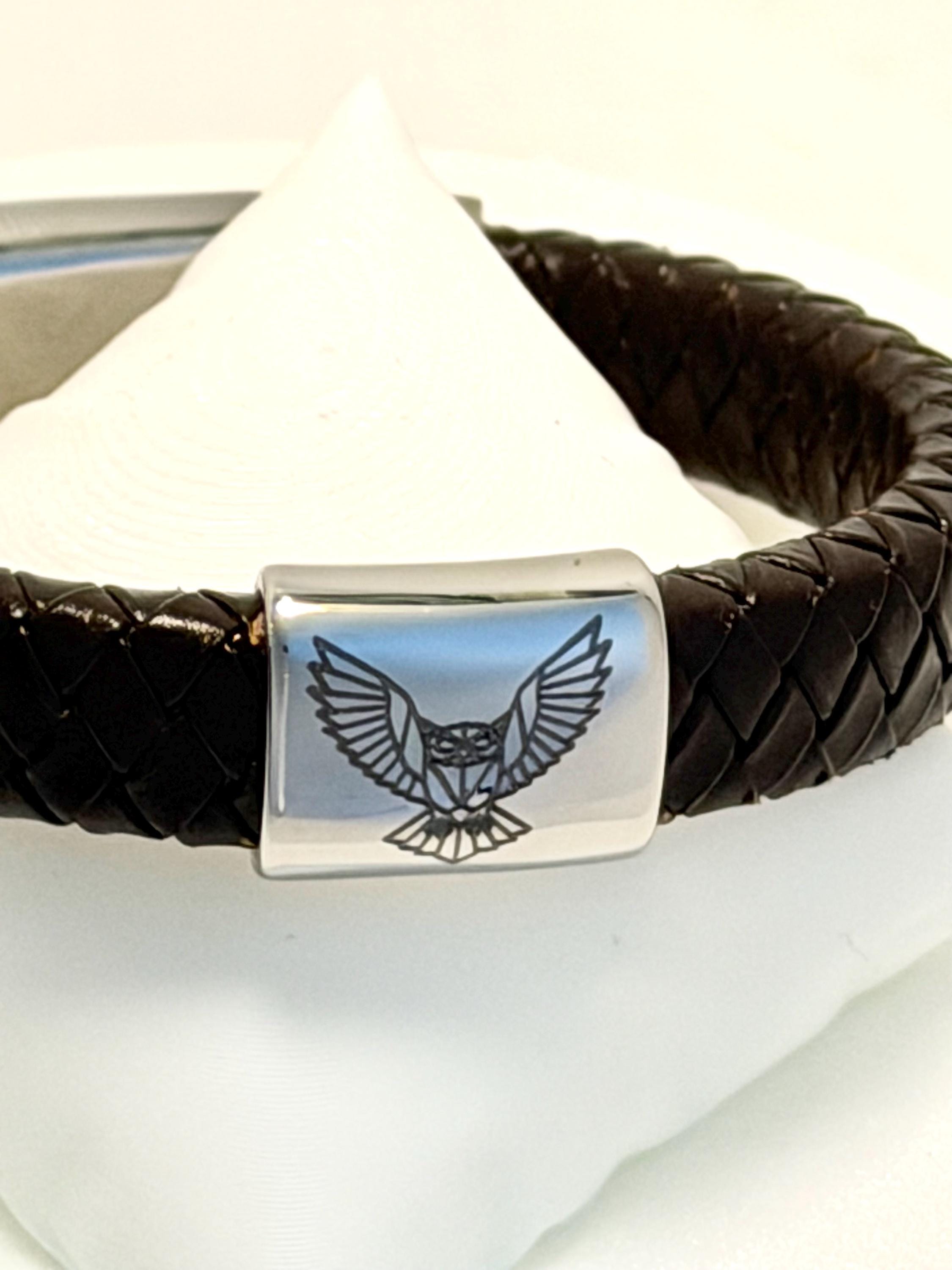 Läderarmband nordisk mytologi,  Uggla – Visdom, intuition och klarhet