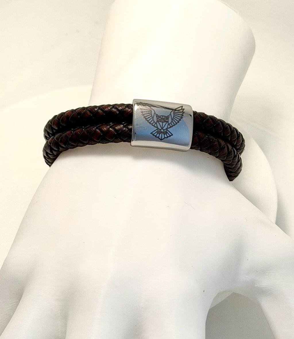 Läderarmband nordisk mytologi,  Uggla – Visdom, intuition och klarhet